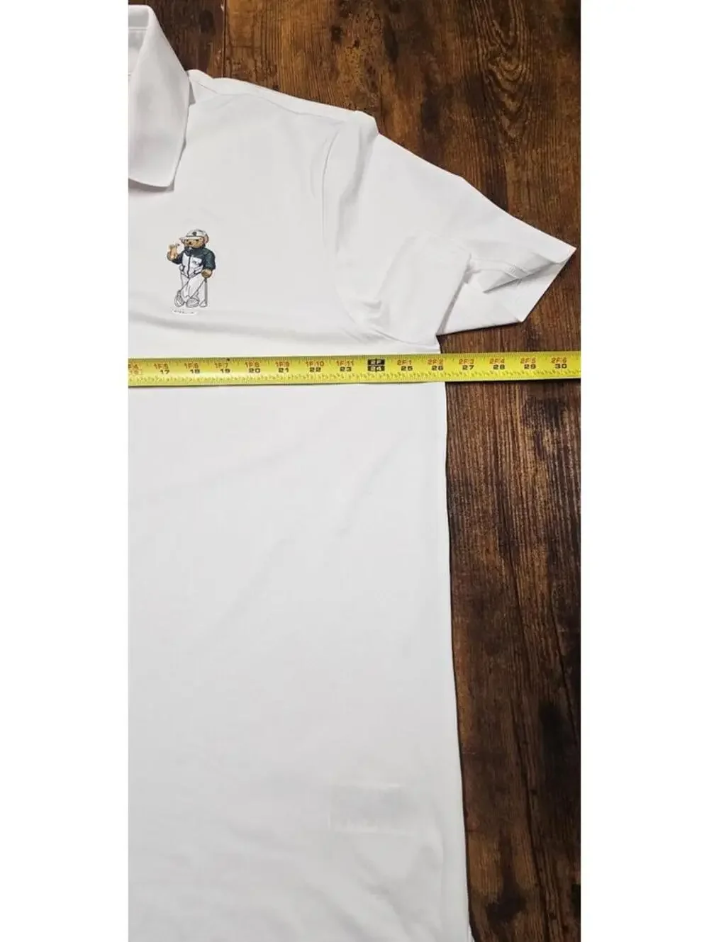 RLX Polo Ralph Lauren Tailored Fit White Golf Polo Bear Short Sleeve 2XL Ex Cond